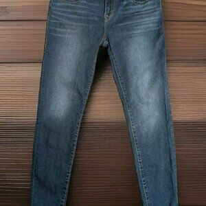 True Religion Jeans 32x28 Womens Blue Halle Mid Rise Super Skinny Dark Stretch